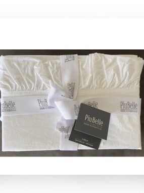 Piubelle Piu Belle Queen Sheet 4pc Set Ruffled Shabby Chic Luxury Bedding New